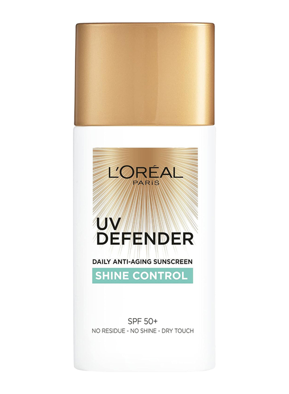 L'Oreal Paris Uv Defender Spf 50+ Shine Control Daily Anti-Ageing Sunscreen With Airlicium, 50ml