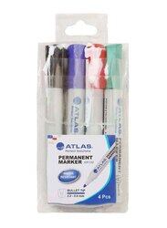 Atlas 4-Piece MP100 Permanent Marker, Multicolour