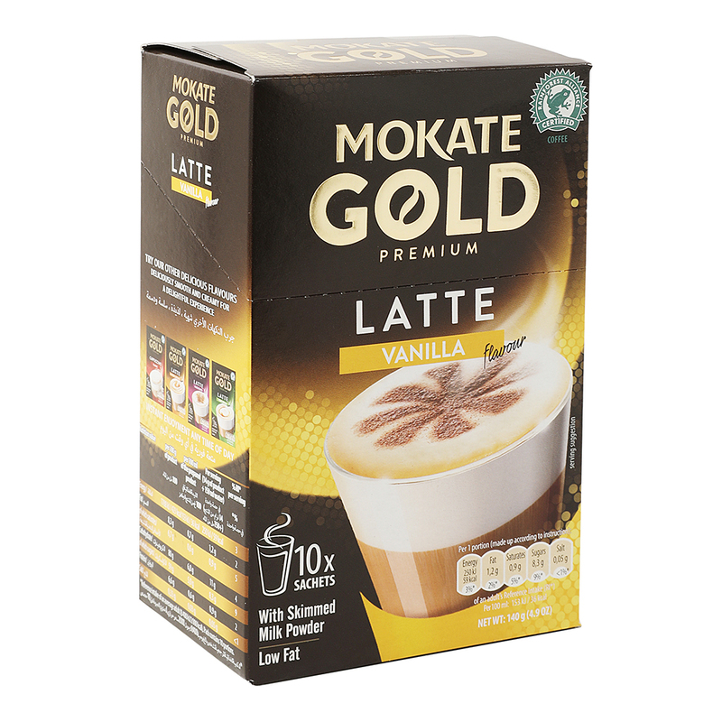 Mokate Gold Latte Vanilla Instant Coffee, 10 x 14g