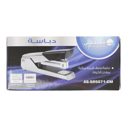 Atlas AS-SR5071-CM Chrome Half Strip Metal Stapler, Silver/Black
