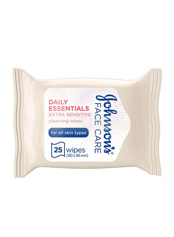 

Johnsons Daily Essentials Extra-Sensitive All Skin Types Cleansing Wipes, 25 Wipes