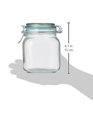 Sunray Glass Clip Jar, 1000ml, Clear