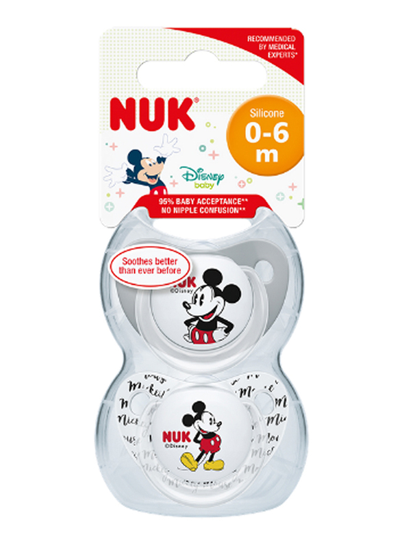 Nuk 2-Pieces Trendline Disney Mickey Soother, Multicolour