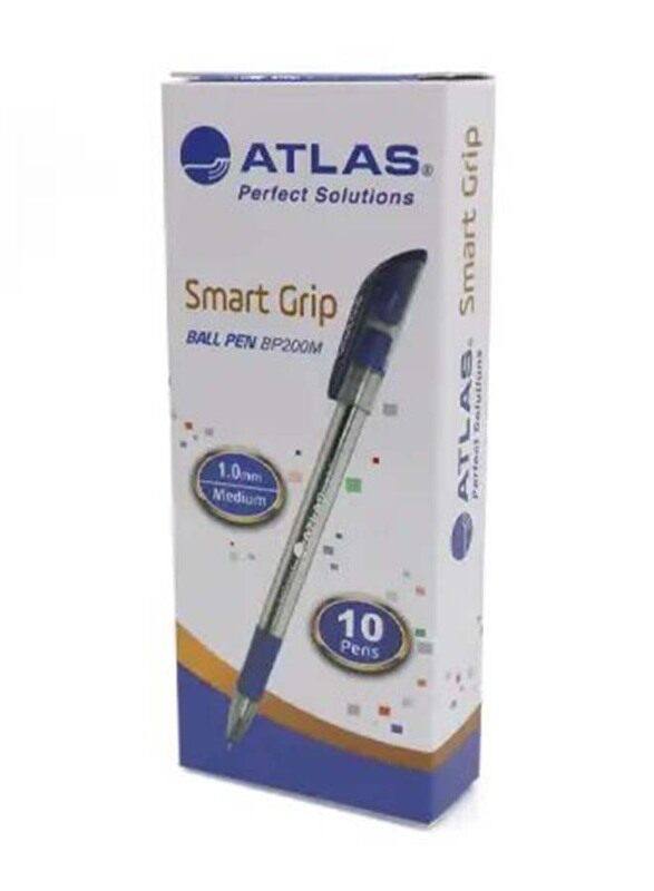 

Atlas Smart Grip Pen 1.0mm Medium Pack, 10 Pieces, Blue