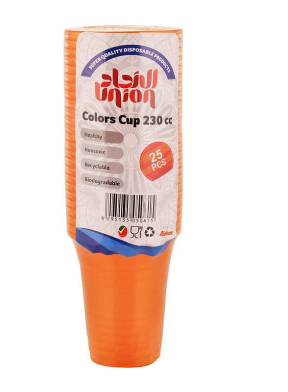 

Union 25-Piece 230cc Disposable Colors Cup Set, Orange