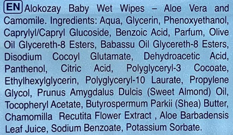 Alokozay 72 Pieces Aloe Vera & Camomile Baby Wipes With Panthenol for Kids