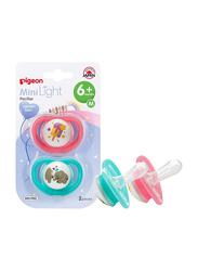 Pigeon Minilight Baby Girl Pacifier Twin, Multicolour