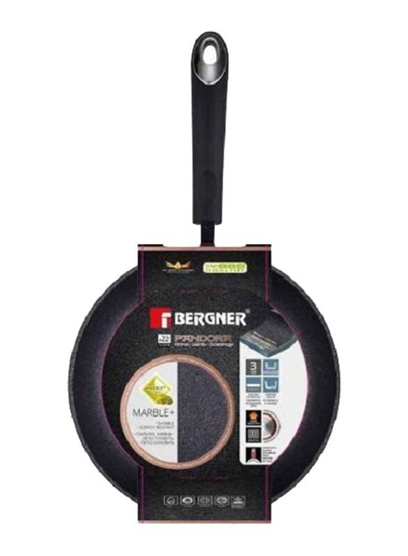 

Bergner 22cm Pandora Aluminium Frypan, Brown