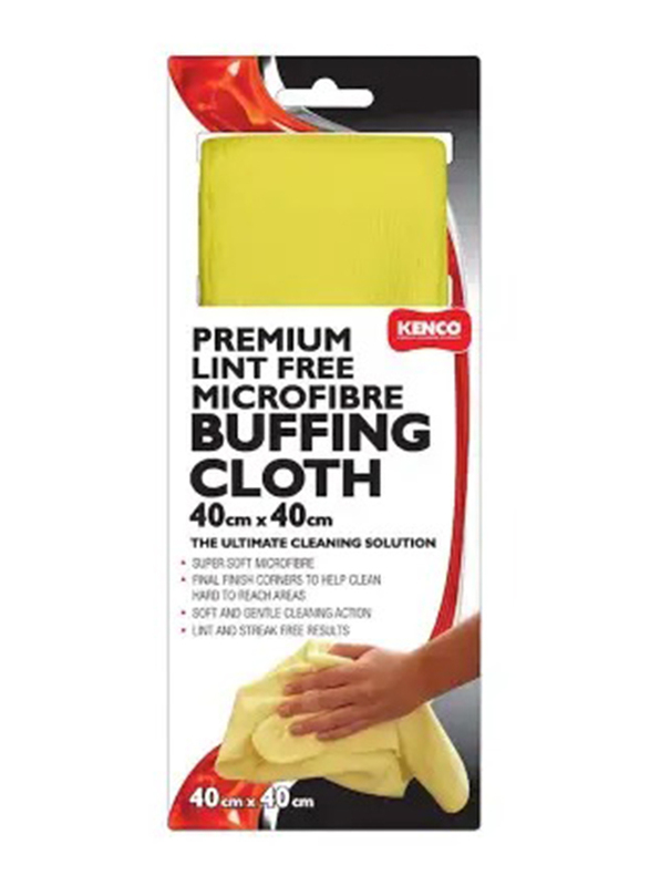 Kenco Lint Free Buffing Cloth, 40 x 40cm, Yellow