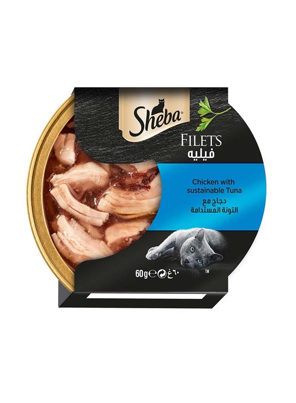 Sheba Filets with Chicken and Sustainable Tuna Cat Wet Food, 60g