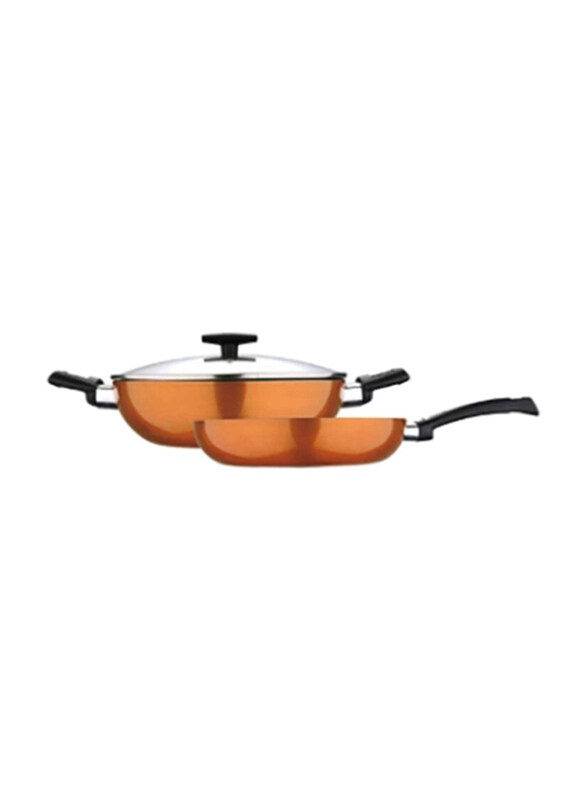 

Bergner 3-Piece Ultra Press Aluminium Cookware Set, Bg31310Or, Orange/Clear
