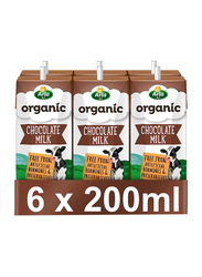 Arla Organic Chocolate Milk, 6 Pieces x 200ml