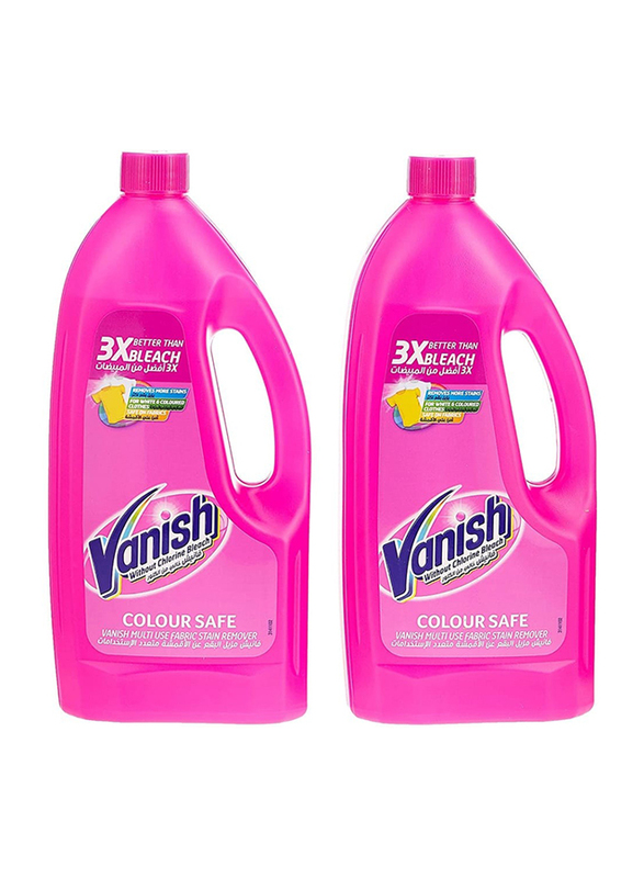 Vanish Colour Safe Pink Fabric Stain Remover Liquid, 2 x 1 Liter