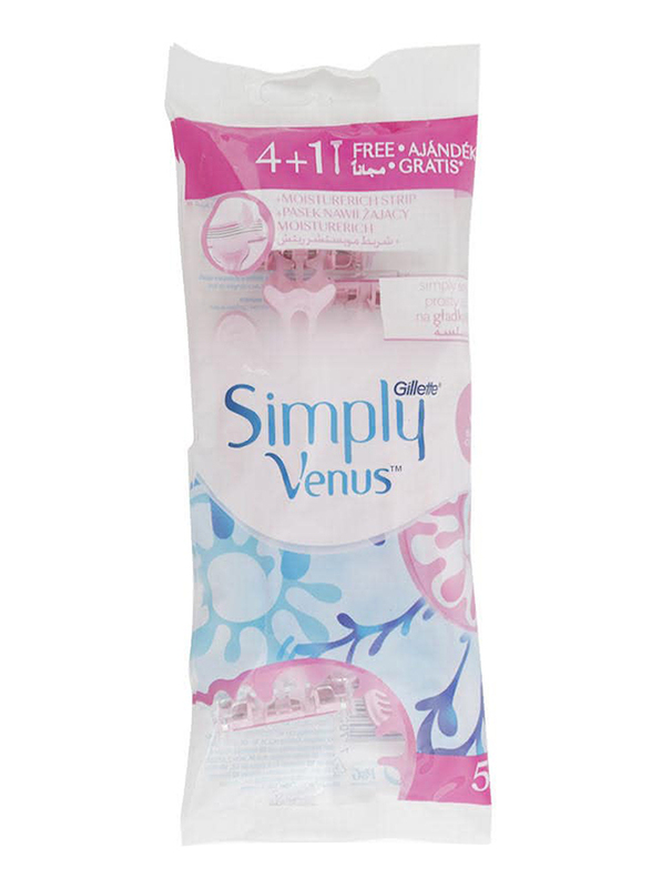 Gillette Simply Venus Disposable Razors for Women - 5 Pieces