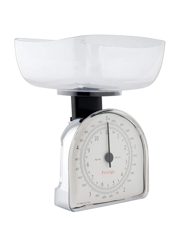 Prestige 5Kg Kitchen Scale, Chrome/White