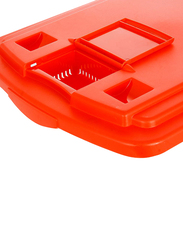 Welltex AG335 Rolling Container Box, 22 Liters, Orange/Clear