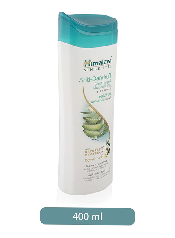 Himalaya Tea Tree and Aloe Vera actives for Soothing and Moisturizing Anti Dandruff Shampoo for Dry Hair, 400ml