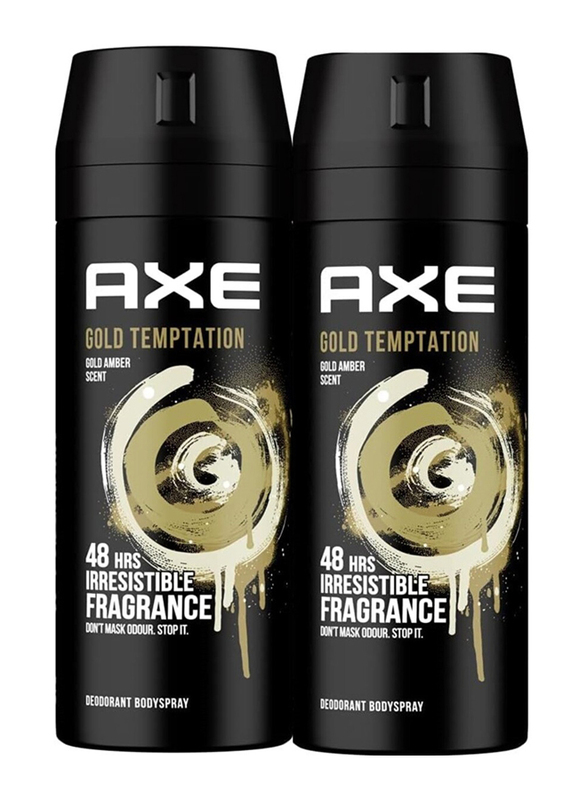 AXE Gold Temptation Deodorant, 2 x 150ml