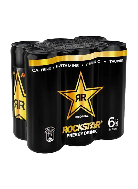 Rockstar Energy Drink, Original, 6 x 250ml