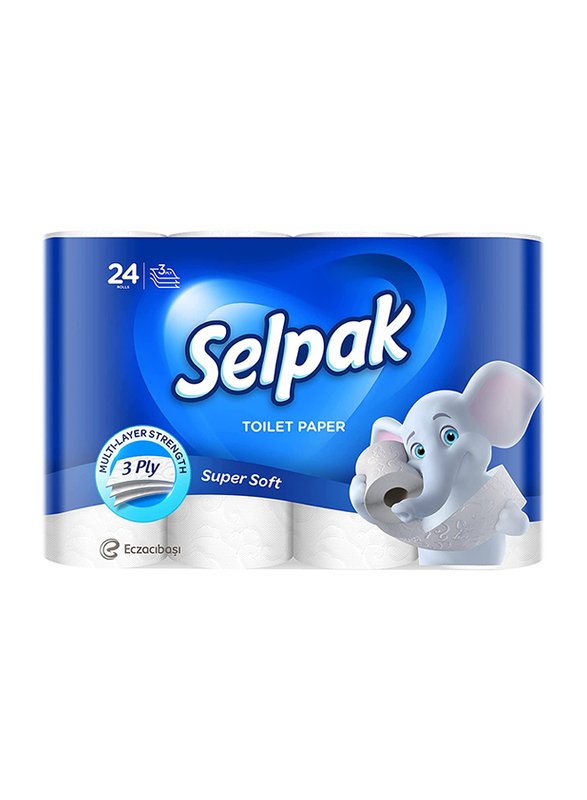 Selpak 3-Ply Super Soft Toilet Paper, 24 Rolls