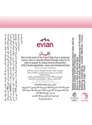 Evian Natural Mineral Water - 6 x 1 Ltr