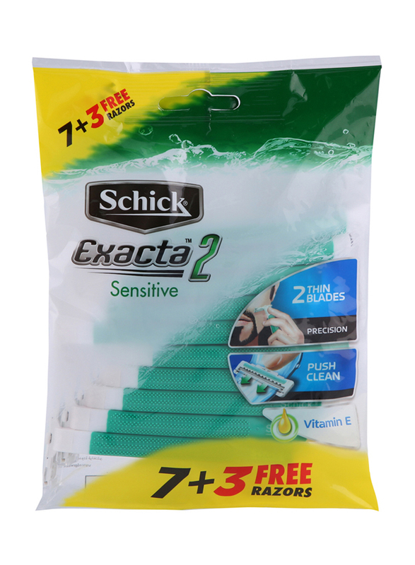 Schick Exacta 2 Sensitive Disposable Razor, 10 Pieces