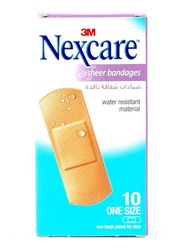 Nexcare Plastic Sheer Bandages, 10 Piece