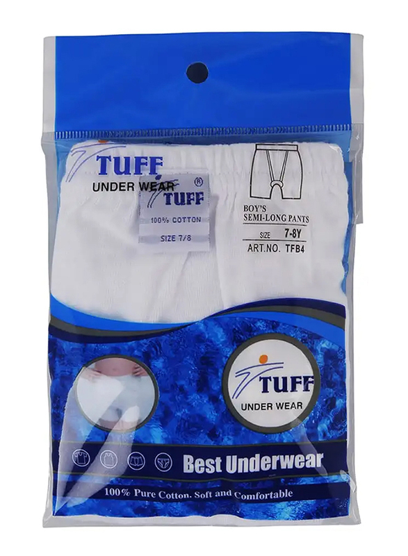 Tuff Semi-Long Pant for Boys, White, 7 - 8 Years