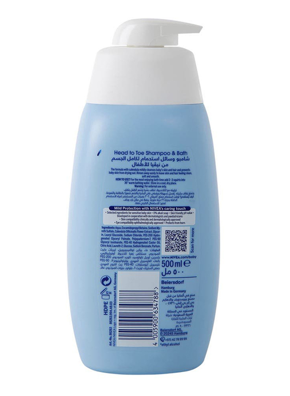 Nivea Baby Head to Toe Shampoo & Bath with Calendula Extract - 500 ml