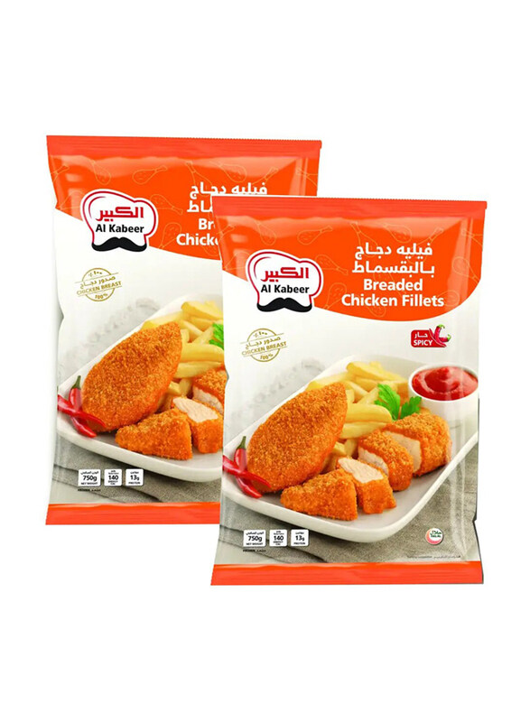 

Al Kabeer Breaded Chicken Fillets, 2 Pieces x 750g