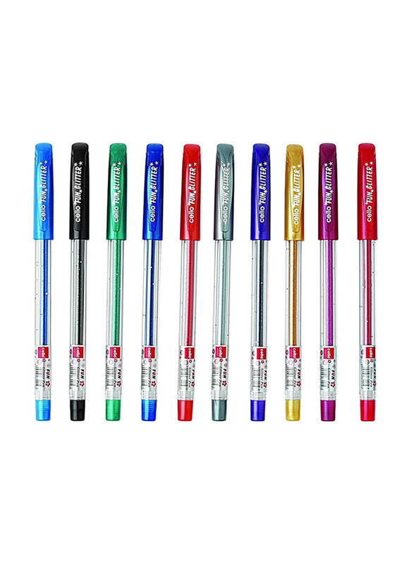 TAIKUU 久の物 10 PACK Glittery Retractable Ballpoint Pen Set, Fancy Cute  Comfortable Fun Sparkle Pens, Bling Colored Click Pens, Perfect for Women  Girls