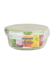 Homeway Round Glass Food Container, HW-3405, 950ml, Clear/Green