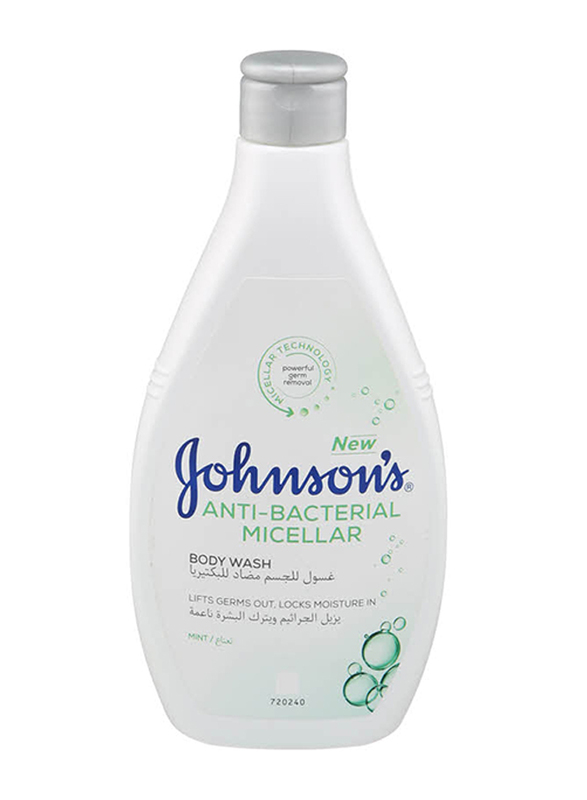 Johnson's Anti-Bacterial Micellar Mint Body Wash, 400ml