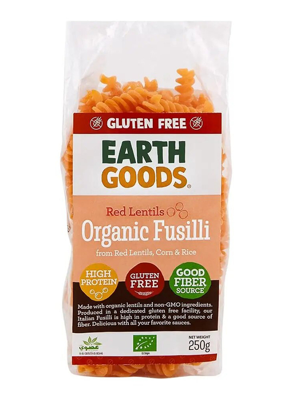 Earth Goods Organic GF Red Lentil Fusill, 250g