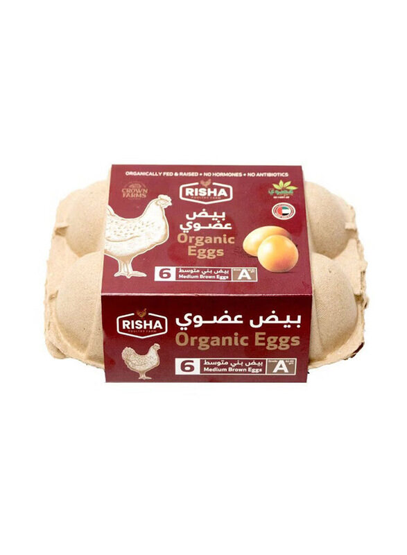 

Risha Organic Eggs, 6 Pieces
