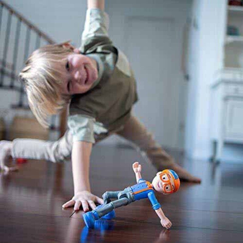 Blippi Talking Figure 9-inch Articulated Toy with 8 Sounds and Phrases Poseab, 1-Piece, Ages 3+