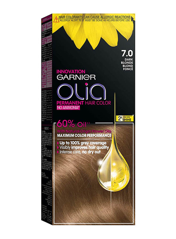 Garnier Olia No Ammonia Permanent Hair Colour, 7.0 Dark Blonde