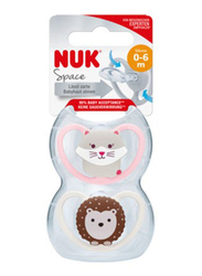 Nuk 0-6 Space Months Soother 2 Pieces, Assorted