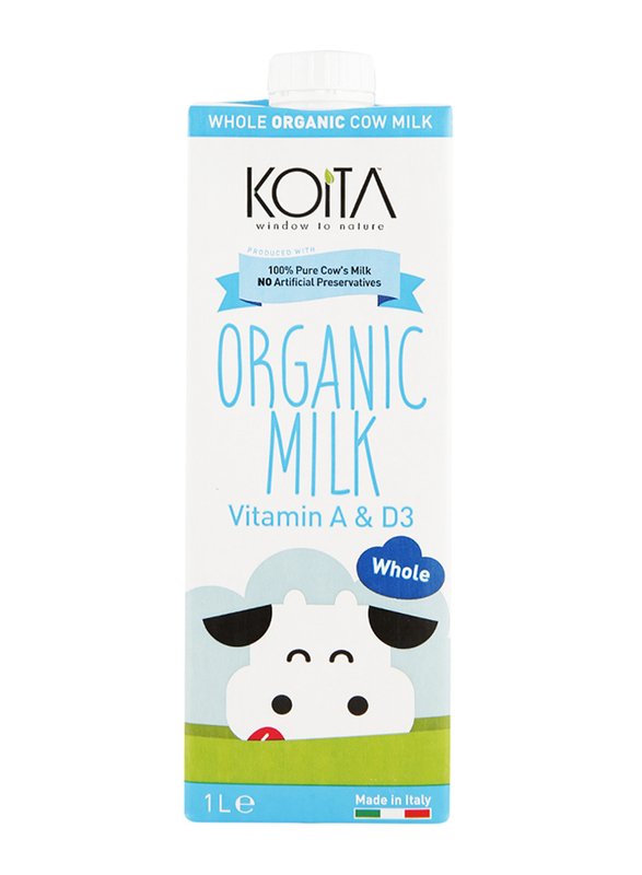 Koita Whole Organic Cow Milk, 1 Liter