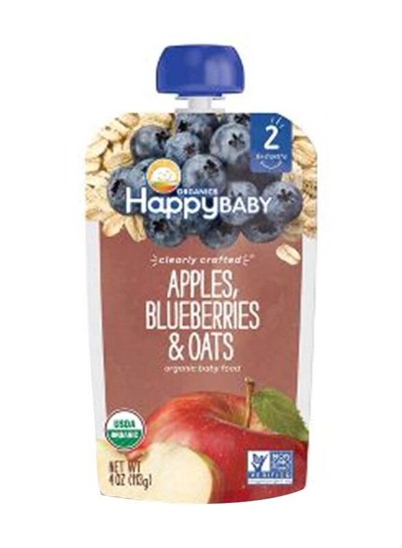 

Happy Baby Organics HappyBaby Organics Apple, Blueberry & Oats Pouch, 113g