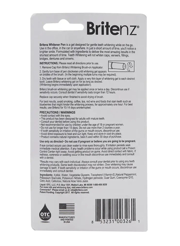 Britenz Teeth Whitening Pen, 3.65ml