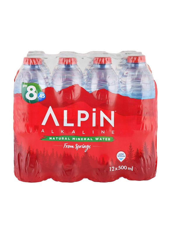 Alpin Alkaline Natural Mineral Water, 12 x 500 ml