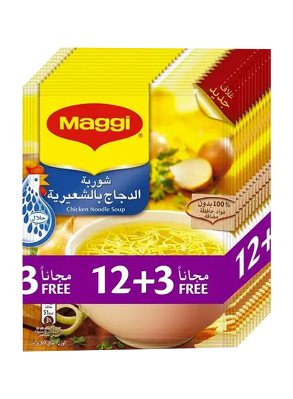 Maggi Chicken Noodles Soup, 15 x 60g