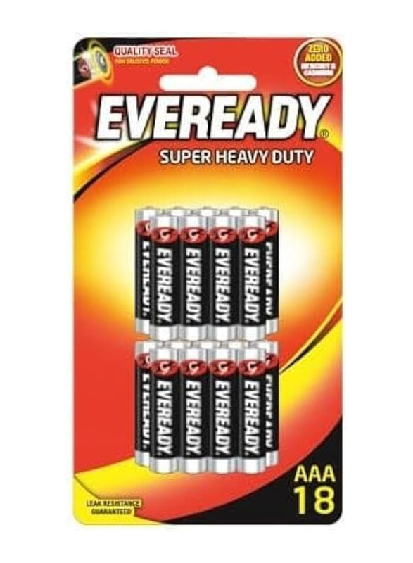 

Eveready 18-Piece 1212 Super Heavy Duty AAA Battery, Black/Silver
