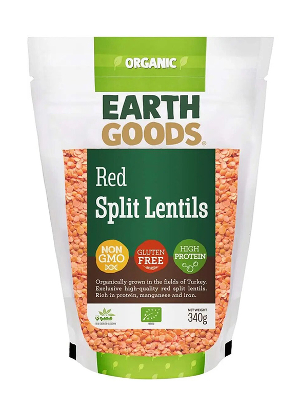 Earth Goods Organic Red Split Lentils, 340g