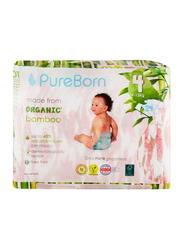 Pureborn Eco Organic Bamboo Baby Diapers, Size 4, Junior, 7-12 kg, 24 Count