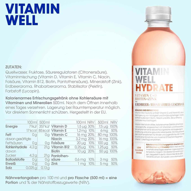 Vitamin Well Hydrate Drink, 500ml