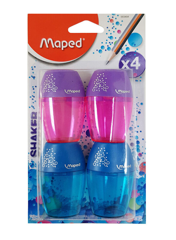 

Maped 4-Piece 1 Hole Shaker Sharpener, Pink/Blue