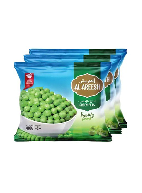 Al Areesh green Peas, 3 x 400g