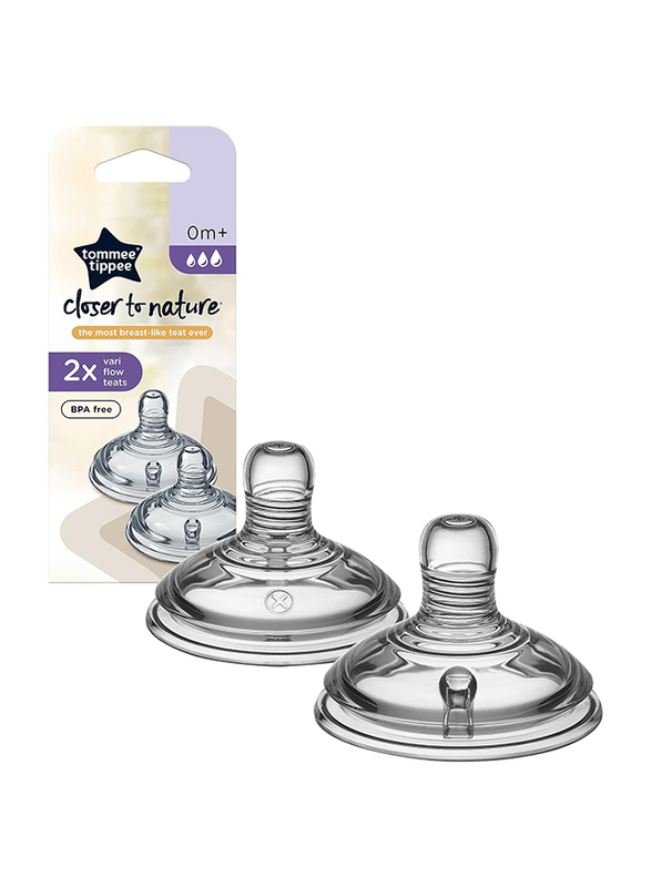 Tommee Tippee Thick Feed Teats, 2 Pieces, Clear